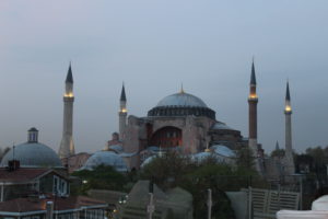 The view of the Hagia Sophia from the roof terrace of my hotel.
